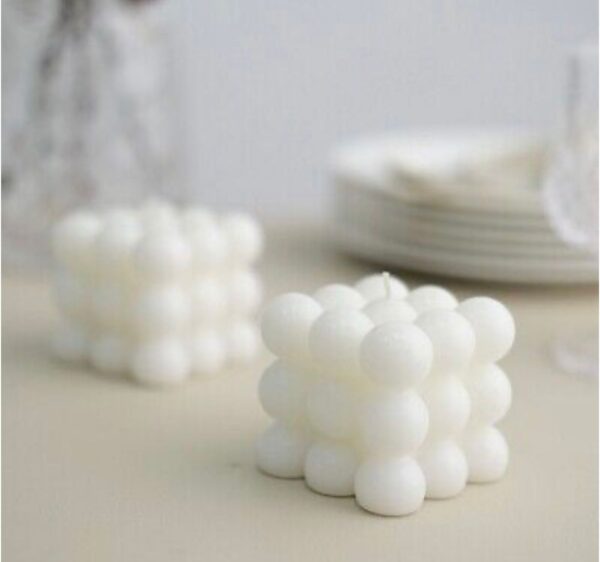 Trinity Bubble Shaped Candle - White - Image 2