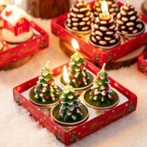 Trinity Tealight Christmas Tree Candles - Pack of 1 (4 Pcs)