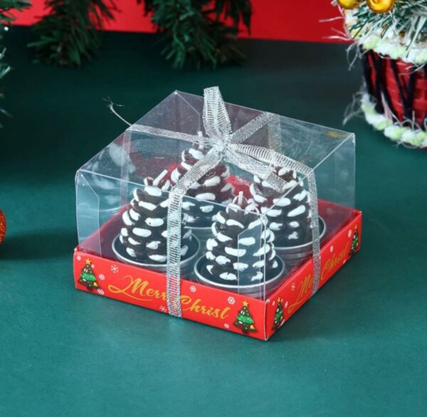 Trinity Christmas Tealight Pine Cone Candles - Pack of 1 (4 Pcs)