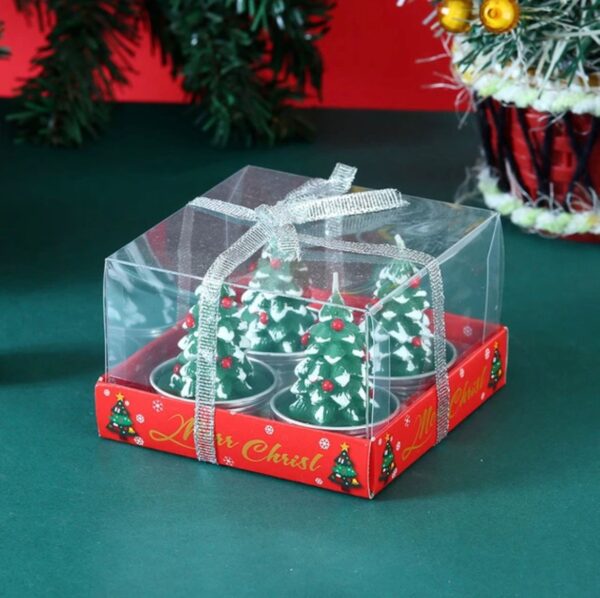 Trinity Tealight Christmas Tree Candles - Pack of 1 (4 Pcs) - Image 2