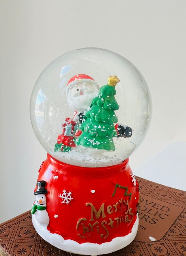 Snow Globe Santa Lantern with Christmas Tree, Light and Music  - 5 Inches - Image 4
