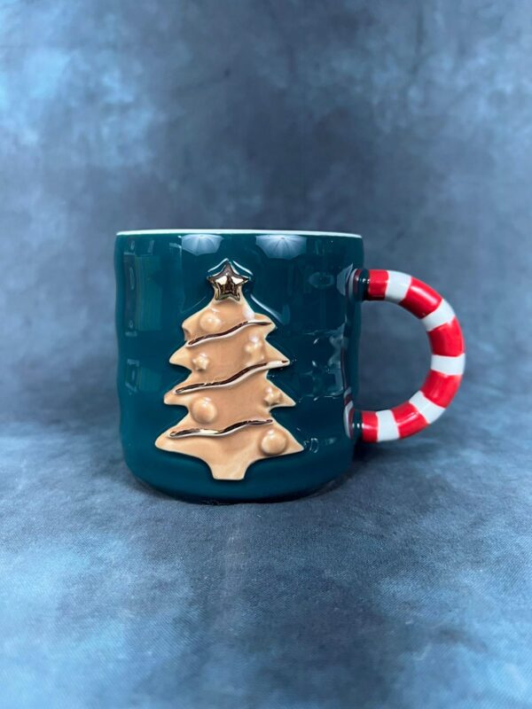 Christmas Holiday Tree Mug with Spoon and Lid – Green - Image 5