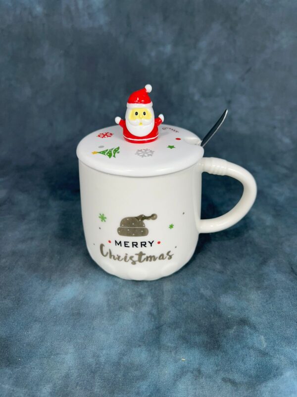 Christmas Hat Mug with Spoon and Santa Lid - Image 5