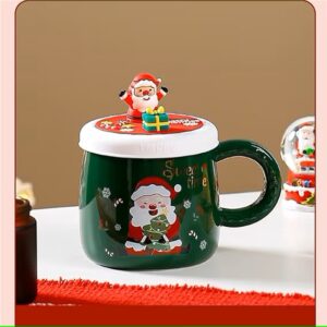 Christmas Santa Mug with Santa lid - Green