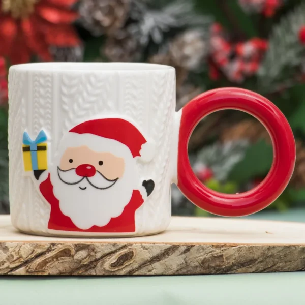 Christmas Santa Holiday Mug With Saucer - Image 3