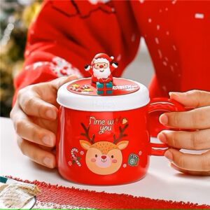 Christmas Reindeer Mug with Santa Lid
