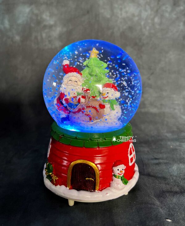 Christmas Musical Revolving lighted Snow Globe Santa Snowman Lantern - 6 Inch - Image 4