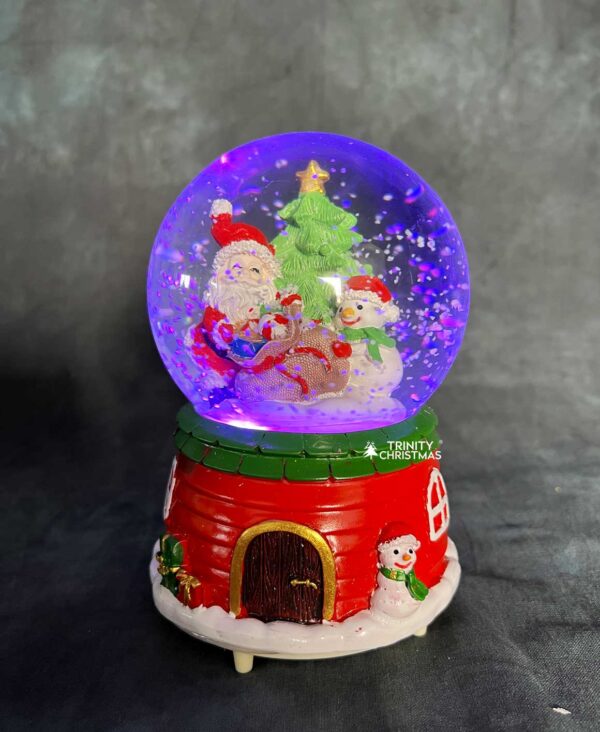 Christmas Musical Revolving lighted Snow Globe Santa Snowman Lantern - 6 Inch - Image 5