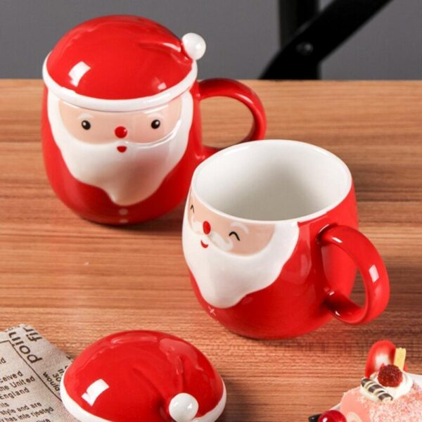 Christmas Santa Claus Mug with Santa Hat Lid - Image 2