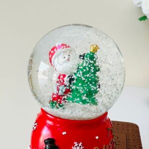 Snow Globe Santa Lantern with Christmas Tree, Light and Music  - 5 Inches