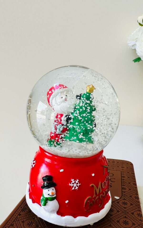 Snow Globe Santa Lantern with Christmas Tree, Light and Music  - 5 Inches