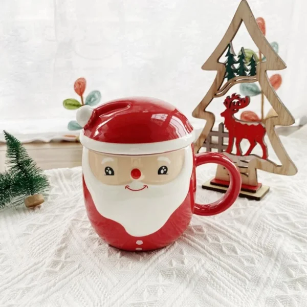 Christmas Santa Claus Mug with Santa Hat Lid - Image 4