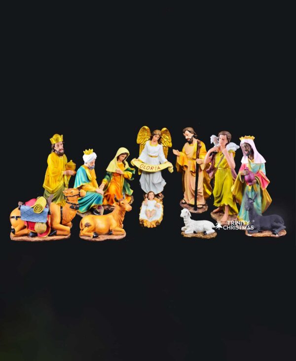 Christmas Nativity Crib Set of 12 Pieces – 13″ Inches - Image 2