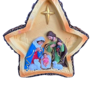 Christmas Holy Family Figurine in Star Shape - 8 Inches
