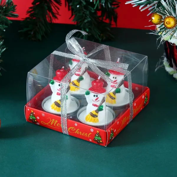 Trinity Christmas Tealight Snowman Candles - Pack of 1 - (4 Pcs) - Image 4