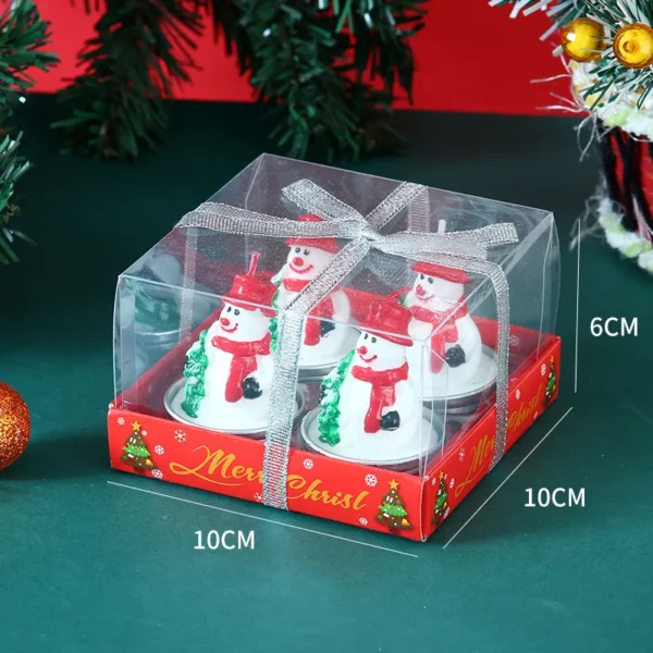 Trinity Christmas Tealight Snowman Candles - Pack of 1 (4 Pcs) - Image 2