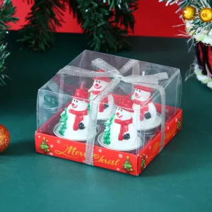 Trinity Christmas Tealight Snowman Candles - Pack of 1 (4 Pcs)