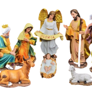 Christmas Nativity Crib Set of 12 Pieces – 13″ Inches