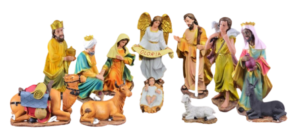 Christmas Nativity Crib Set of 12 Pieces – 13″ Inches