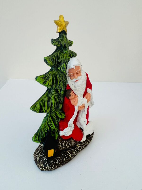 Santa Claus Figurine with Baby Jesus and Christmas Tree -6 Inch - Image 5